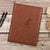 Engraved Brown Vegan Leather Portfolio,Business Padfolio with A4 Notepad Holder,Office Notebook,Custom Gift for Him