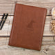 Engraved Brown Vegan Leather Portfolio,Business Padfolio with A4 Notepad Holder,Office Notebook,Custom Gift for Him