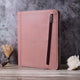 Engraved Name/Logo Pink Vegan Leather Portfolio with A4 Notepad Holder, Zippered Leather Portfolio for Women, Anniversary/Wedding Gifts