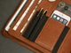 Custom Vegan Leather Portfolio,Zippered Leather Portfolio with A4 Detachable Tablet,Leather Padfolio with iPad Case,Logo/Name Engraved Portfolio for Men