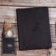 Personalized Dark Brown Crazy Horse Leather Portfolio - Left-Handed Use, Expandable Document Holder for 13" Laptops/Tablets, Custom Engraving Options, A4/US Letter Writing Board Included