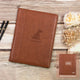 Engraved Brown Vegan Leather Portfolio,Business Padfolio with A4 Notepad Holder,Office Notebook,Custom Gift for Him