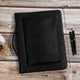 Black Vegan Leather Portfolio with Handle, Leather Portfolio with A4/Letter Size Notepad Holder, Best Business Gift for Him