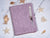 Women Printing Purple Leather Portfolio, Custom Printing Padfolio,Leather Portfolio with A4 Notepad Holder,Portfolio for Women,Birthday Gift