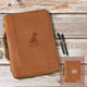 Engraved Brown Crazy Horse Leather Portfolio with Handle,A4 Custom Name&Logo Padfolio,Graduation Gift for Him, Anniversary Gift