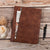 Custom Brown Pu Leather Portfolio with Tablet Case, Portfolio for A4/Letter Size Notepad, Leather Notebook Holder with Handle,Unique Gift for Him