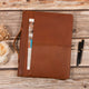 Personalized Brown Crazy Horse Portfolio with Handle, Leather Portfolio with A4 Notepad Holder, Office Notebook,Business Gift