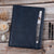 Personalized Blue Leather Portfolio, Name/Logo Engraved Padfolio for Men,Portfolio with A4 Notepad Holder,Unique Graduation Gift for Him