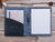Personalized Denim Blue PU Leather Portfolio,Artist A4 Size Organizer Folders,Custom Leather Padfolio with A4 Holder,Unique Graduation Gift for Him