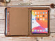 A4 Personalized Brown Crazy Horse Leather Portfolio, Professional Office Folder with Tablet Case,Custom Business Leather Padfolio for Men, Best Corporate Gift