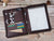 Custom Crazy Horse Leather Portfolio with Handle,Dark Brown Leather Padfolio with A4 Notepad Case, Folder with Pocket, Personalized Gift Him