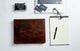 Oil Wax Leather Portfolio with 3-Ring Binder and Notepad Holder - AZXCG