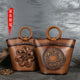 Vintage totem embossed genuine leather handbag - azxcgleather
