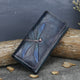 Vintage Genuie Leather Women Wallet Handmade Embossing Long Hand Wallets - azxcgleather