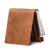 Crazy horse leather brown bifold leather men's wallet with coin pocket - azxcgleather