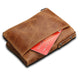 Crazy Horse Leather Short Wallet With Coin Pocket - azxcgleather