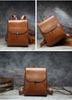 Women Brown Real Leather Backpacks Vintage Shoulder Bag - AZXCG handmade genuine leather 