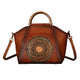 Vintage classic totem printed bag for women - AZXCG handmade genuine leather 