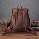 Crazy Horse Leather Shoulder Bag Travel Laptop Bags Real Leather Backpack - AZXCG handmade genuine leather 