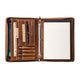 Crazy Horse Leather Portfolio Tablet Folio with 3 Ring Binder - AZXCG