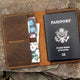 Hand Stitched Personalized Vintage Leather Card Case Wallet Passport Holder Cover - AZXCG