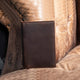 Men's Slim Blocking Leather Passport Holder Travel Bifold Wallet - AZXCG handmade genuine leather 