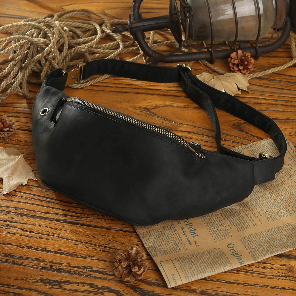Leathario Waist Pouch Bag For Men Genuine Leather Waist Bag For Men Fanny  Pack Bum Bag Fashion Leather Strap Shoulder Bag Satchel Crossbody Bag Sling  Bag For Men