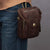 Leather Small Shoulder Bag Waist Belt Pouch Crossbody Bag Cell Phone Money Carrying Case Purse Wallet Bum Bag Fanny Pack for Men - AZXCG handmade genuine leather 