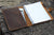Leather Business Portfolio 3 Ring Binder Organizer Folder For Letter Size 3 Hole Refill Paper - AZXCG