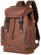 Men's Crazy Horse Leather Backpack Vintage Travel Office School Top Handle Bag - AZXCG handmade genuine leather 