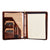 Oil Wax Leather Portfolio with 3-Ring Binder and Notepad Holder - AZXCG