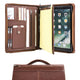 Handmade Leather Portfolio with Handle Zipped Conference Folder - AZXCG