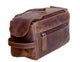 Genuine Buffalo Leather Unisex Toiletry Bag Travel Dopp Kit - AZXCG handmade genuine leather 