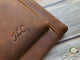Vintage Crazy Horse Leather Portfolio iPad Holder with Letter Size Notepad Holder - AZXCG