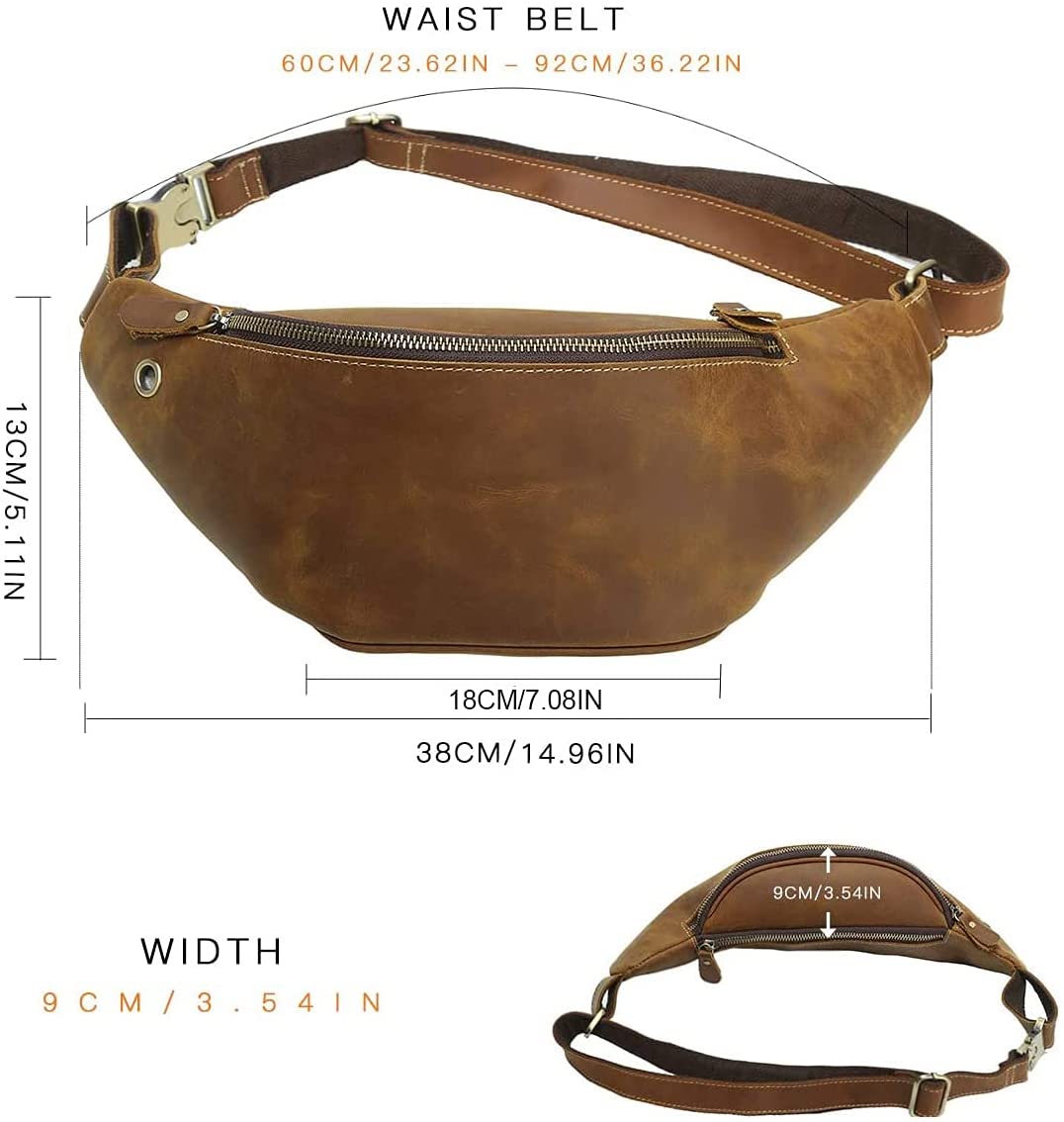 Men's Leather Waist Pack Belt Bag  Leather waist pack, Waist bag leather, Mens  waist bag