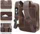 17.3" Vintage Leather Laptop Backpack for Men Multi Pockets Casual School Daypack Travel Rucksack - AZXCG handmade genuine leather 