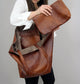 Large Oversized Tote Bag with Internal Cosmetic Bag - AZXCG handmade genuine leather 
