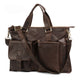 Men's Leather 17" Laptop Business Briefcase Crossbody Bag - AZXCG