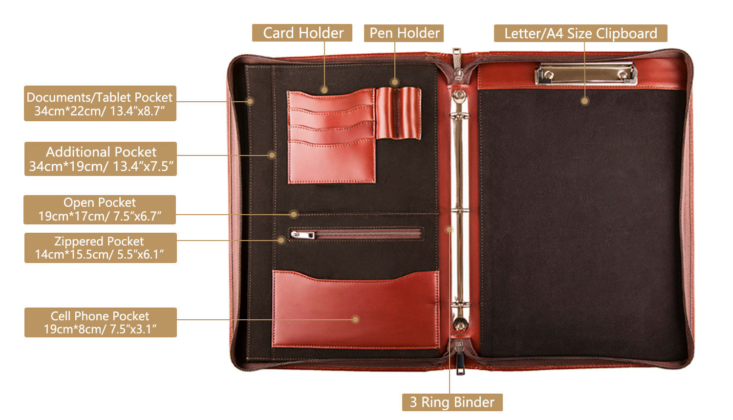 3 Ring Binder Leather Portfolio for iPad Surface Macbook Letter Notepad Normal packaging 3 Ring Binder Leather Portfolio for iPad Surface Macbook Letter Notepad Normal packaging