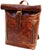 Leather Vintage Roll on Laptop Backpack For Men - AZXCG handmade genuine leather 