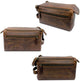 Genuine  Leather Unisex Toiletry Bag Travel Dopp Kit Made With High Class Buffalo Leather - AZXCG handmade genuine leather 