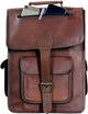 16" Vintage leather Backpack Laptop Messenger Bag Lightweight School College Rucksack Sling for Men Women - AZXCG handmade genuine leather 