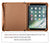 Handmade Genuine Leather Portfolio with Clipboard for A4 Size Notepad Folio Case for iPad - AZXCG