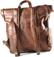 Vintage Leather Backpack School College Book bag Laptop Backpack Brown - AZXCG handmade genuine leather 