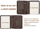 Handmade Crazy Horse Leather Portfolio iPad Pro Padfolio A4 Letter Size Writing Pad Holder & handle - AZXCG