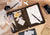 Vintage Leather Portfolio Business Document Folio for A5 Size Notepad - AZXCG