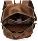 Leather Backpack Men Women Vintage Laptop Crazy Horse Leather Backpacks for School Bag Travel Backpack Male Bag - AZXCG handmade genuine leather 