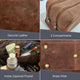 Genuine Leather Travel Toiletry Bag - AZXCG handmade genuine leather 