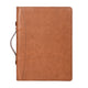 Zippered And Ring Binder Leather Portfolio with Handle For Mac IPads Leather Folder , Graduation gift - azxcgleather