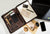 Handmade Crazy Horse Leather Portfolio with Handle and Notepad Holder - AZXCG